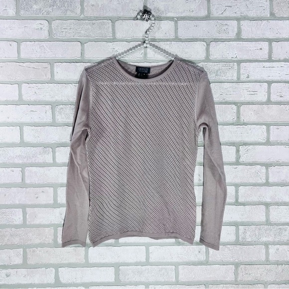 Lafayette 148 New York Fine Gauge Merino Wool Blush Crewneck Sweater Size M - Picture 1 of 6